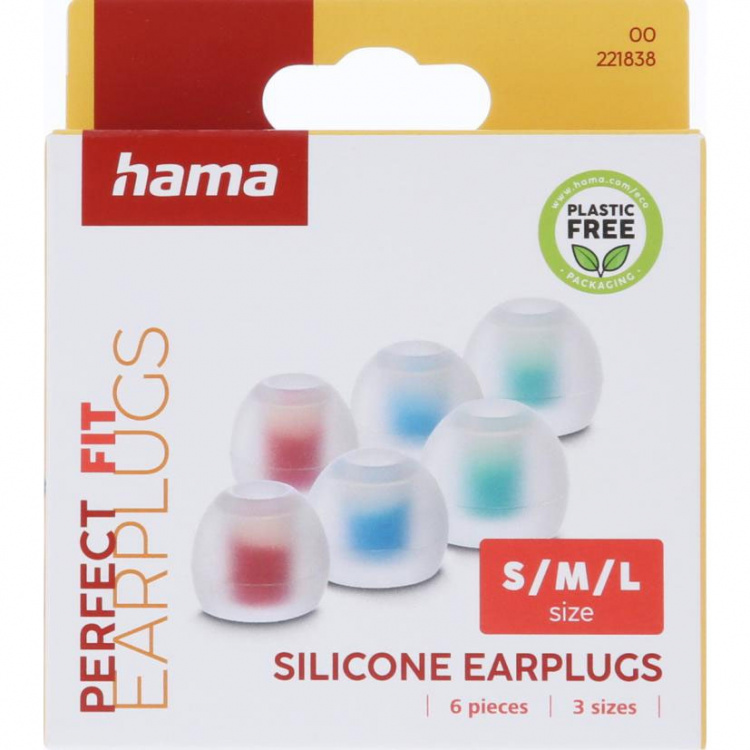 Hama Ersättningsöronkuddar Silicone 6-Pack Vit
