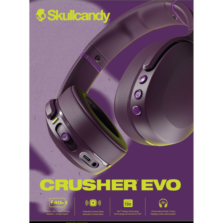 Skullcandy Hörlur Crusher EVO Over-Ear Trådlös Plum