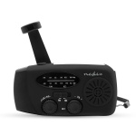 Nedis Nödradio | Bordsdesign | AM / FM | Powerbank funktion | Accu Powered / Handvev / USB ström | Svart Nedis Nödradio | Bordsdesign | AM / FM | Powerbank funktion | Accu Powered / Handvev / USB ström | Svart