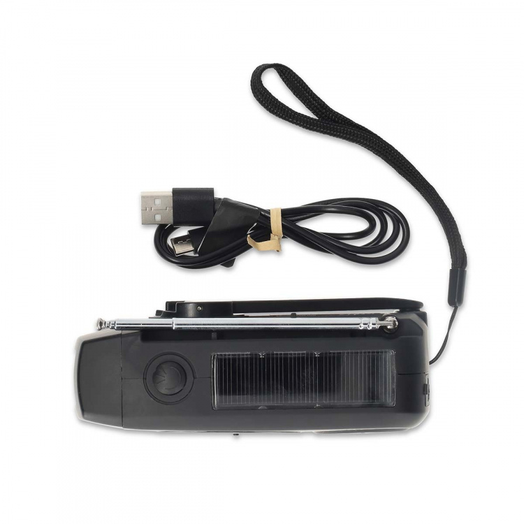 Nedis Nödradio | Bordsdesign | AM / FM | Powerbank funktion | Accu Powered / Handvev / USB ström | Svart Nedis Nödradio | Bordsdesign | AM / FM | Powerbank funktion | Accu Powered / Handvev / USB ström | Svart