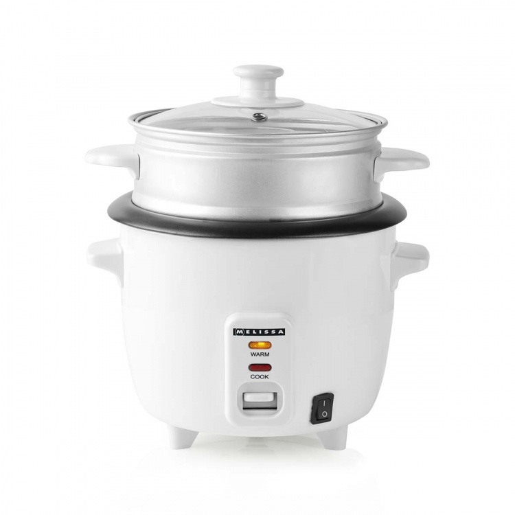 MELISSA Riskokare | 0,6 l | 300 W | Non stick-beläggning | Avtagbar skål | Ångkorg | Varmhållningsfunktion | Automatisk avstängning | Vit MELISSA Riskokare | 0,6 l | 300 W | Non stick-beläggning | Avtagbar skål | Ångkorg | Varmhållningsfunktion | Automatisk avstängning | Vit