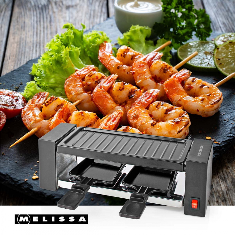 MELISSA Raclette / Gourmet Set | 2 personer | 400 W | 23 x 10 cm | Non-stick beläggning