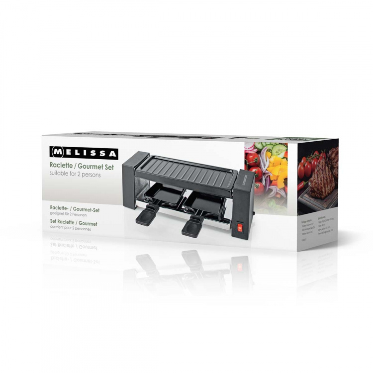 MELISSA Raclette / Gourmet Set | 2 personer | 400 W | 23 x 10 cm | Non-stick beläggning