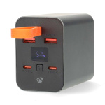 Nedis Powerbank | 30000 mAh | 1.5 / 2.0 / 3.0 / 5.0 A | Antal utgångar: 4 | Utgångsanslutning: 2x USB-A / 2x USB-C™ | Ingångsanslutning: 1x USB-C™ | PD3.0 100W / QC3.0 | Litium-polymer | Display