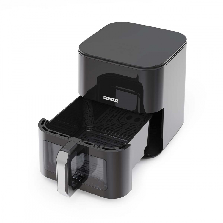 MELISSA Digital varmluftsfritös XL | 5 l | 60-min Timer | 8 förinställningar | Visningsfönster | Svart