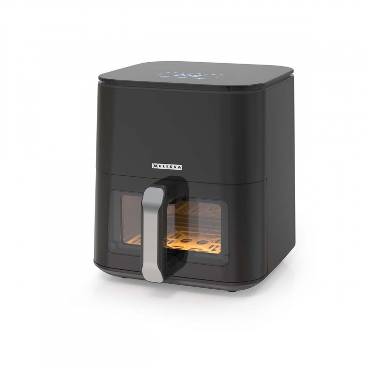 MELISSA Digital varmluftsfritös XL | 5 l | 60-min Timer | 8 förinställningar | Visningsfönster | Svart
