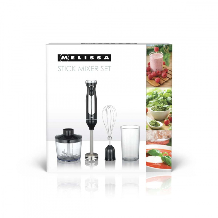 MELISSA Stavmixer med hackare visp kopp 600W Svart / Rostfritt stål