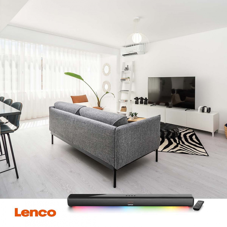 Lenco Soundbar 85cm 40W Bluetooth® HDMI LED-lampor