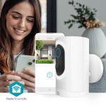 Nedis SmartLife Utomhus Kamera | Spotlight | 3MP Full HD 1296p | IP65 | Max. batteritid: 6 Månader | microSD (ingår inte) / Molnlagring (tillval) | 5 V DC | Med rörelsesensor | Nattsikt | Vit Nedis SmartLife Utomhus Kamera | Spotlight | 3MP Full HD 1296p | IP65 | Max. batteritid: 6 Månader | microSD (ingår inte) / Molnlagring (tillval) | 5 V DC | Med rörelsesensor | Nattsikt | Vit
