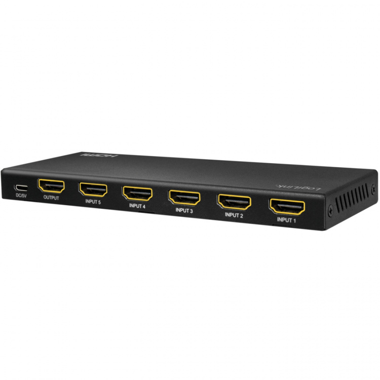 LogiLink HDMI-switch 5-portar HDMI 2.0 4K/60 Hz