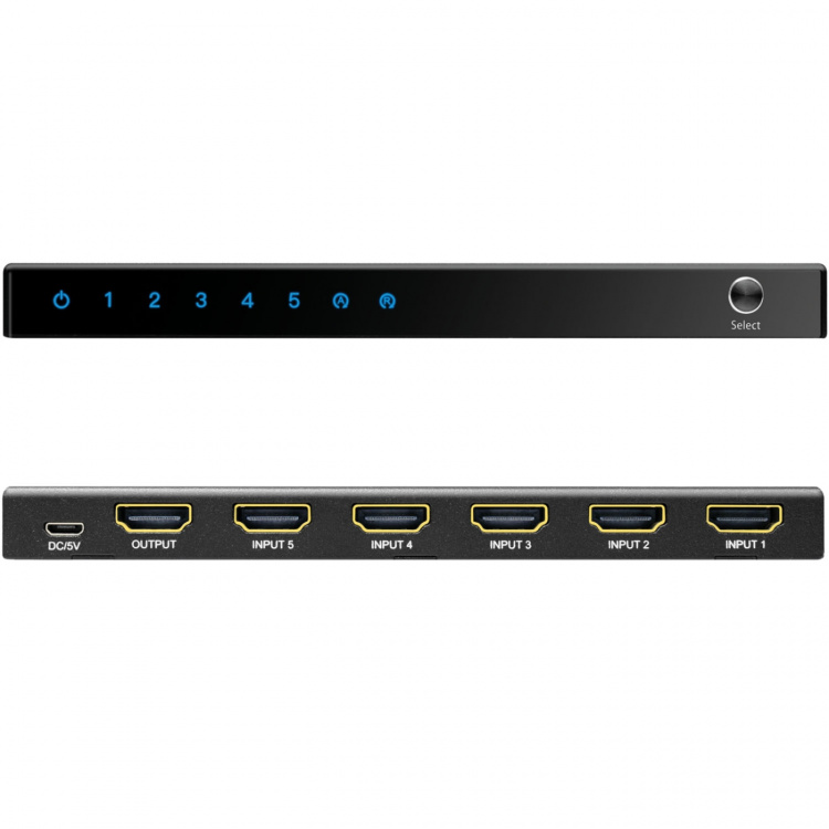 LogiLink HDMI-switch 5-portar HDMI 2.0 4K/60 Hz