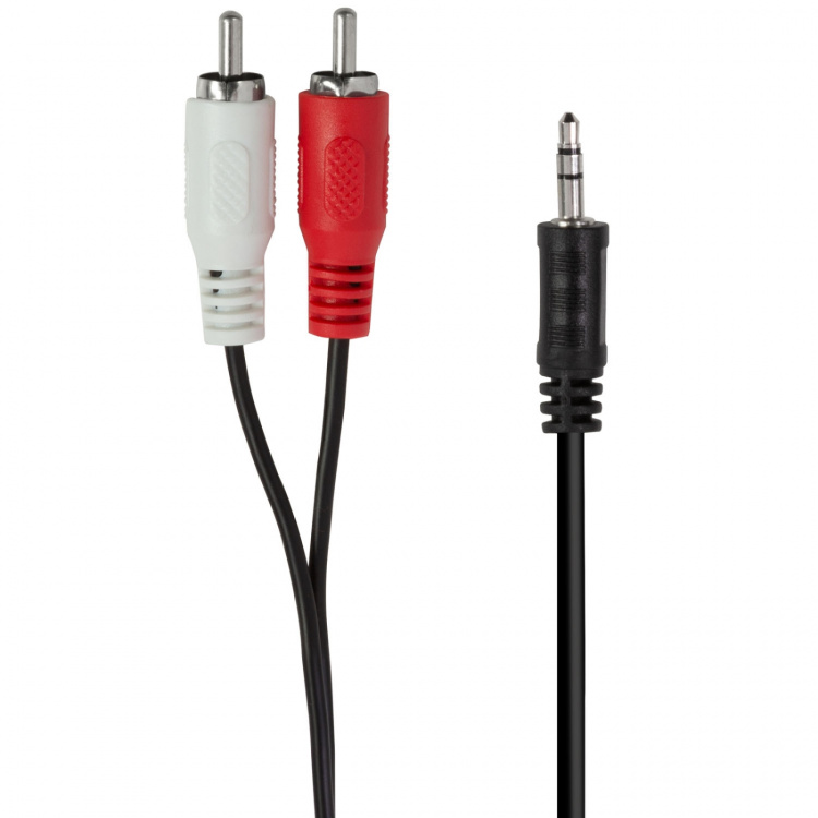 LogiLink Audiokabel 3,5mm-hane - 2 x RCA-hane 1,5m Svart