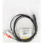 LogiLink Audiokabel 3,5mm-hane - 2 x RCA-hane 1,5m Svart