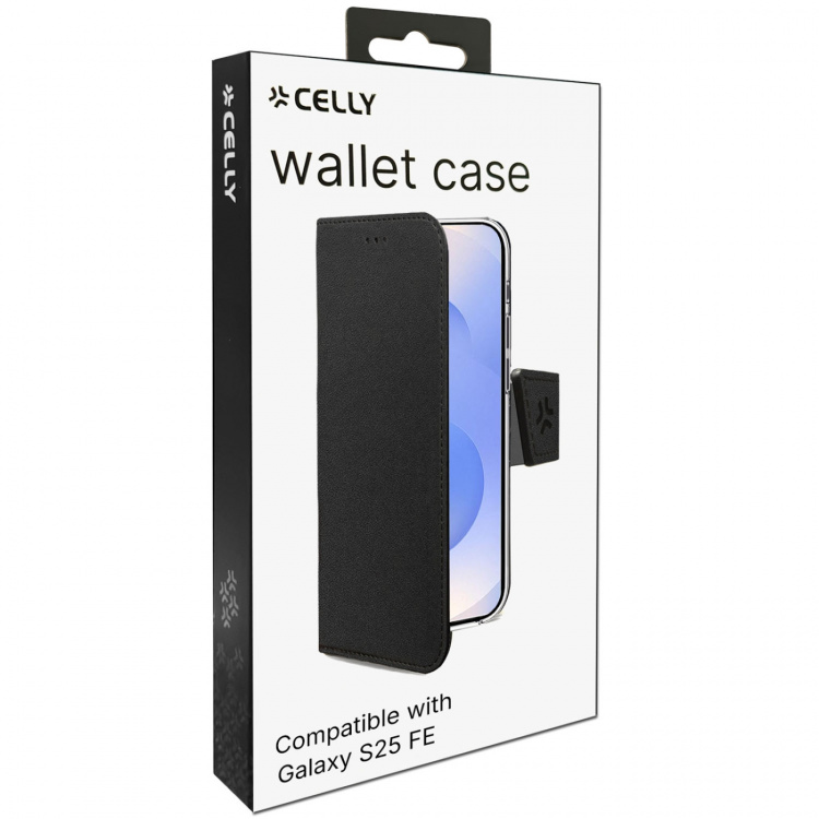 Celly Wally Wallet Case Galaxy S25 FE Svart