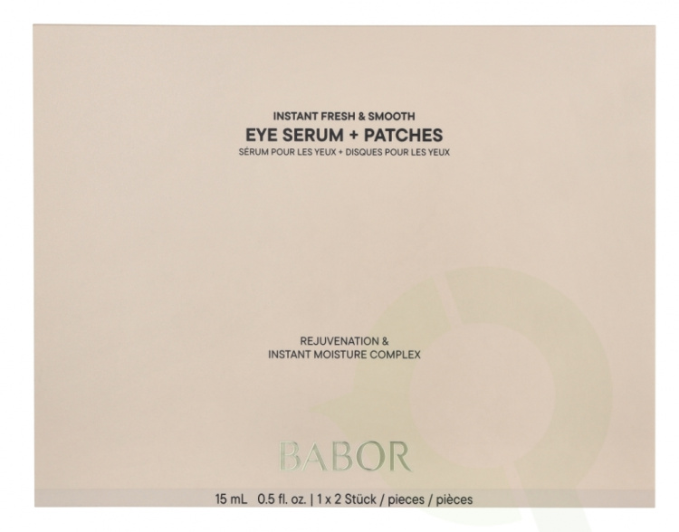 Babor Instant Fresh & Smooth Set 15 ml Instant Fresh & Smooth Eye Serum 15 ml / Eye Patches 2 pieces