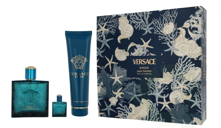 Versace Eros Pour Homme Giftset 255 ml Edp Spray 100ml/B&S Gel 150ml/Edp Spray 5ml