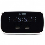 AIWA Klockradio Två alarm USB ladd-uttag Svart