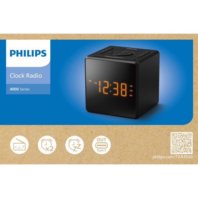 Philips Klockradio TAR4500/10 Svart