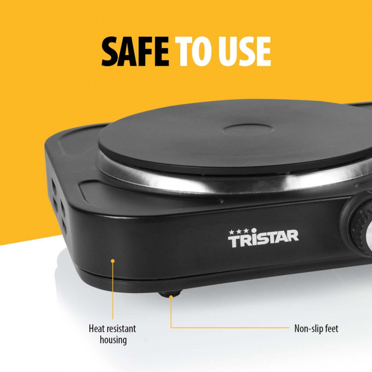 Tristar Kokplatta dubbel 2500W - KP-6152 Tristar Kokplatta dubbel 2500W - KP-6152