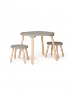 Kids Concept Set med pall och bord - Ljusbrun - 77x77x46 cm