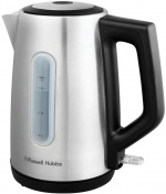 Russell Hobbs Heaton Brushed Vattenkokare - Borstat rostfritt stål med svarta detaljer - 1,7L