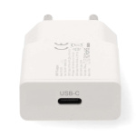 Nedis Väggladdare | 20 W | GaN | PD3.0 | Snabbladdnings funktion | 1.67 A / 2.22 A / 3.0 A | Antal utgångar: 1 | USB-C™ | Lightning 8-Pin (Lös) Kabel | 1.00 m | Automatiskt val av Spänning | Vit