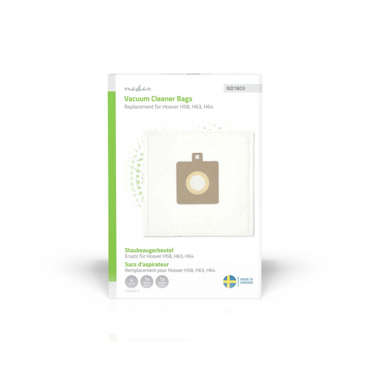 Nedis Dammsugarpåse | 4 st. | Syntetisk | Säljs mest för: Hoover H58 | Vit