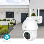 Nedis SmartLife Utomhus Kamera | Spotlight | 3MP Full HD 1296p | Panorera lutning | IP65 | Max. batteritid: 3 Månader | microSD (ingår inte) / Molnlagring (tillval) | 5 V DC | Med rörelsesensor | Nattsikt | Vit Nedis SmartLife Utomhus Kamera | Spotlight | 3MP Full HD 1296p | Panorera lutning | IP65 | Max. batteritid: 3 Månader | microSD (ingår inte) / Molnlagring (tillval) | 5 V DC | Med rörelsesensor | Nattsikt | Vit