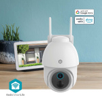 Nedis SmartLife Utomhus Kamera | Spotlight | 3MP Full HD 1296p | Panorera lutning | IP65 | Max. batteritid: 3 Månader | microSD (ingår inte) / Molnlagring (tillval) | 5 V DC | Med rörelsesensor | Nattsikt | Vit Nedis SmartLife Utomhus Kamera | Spotlight | 3MP Full HD 1296p | Panorera lutning | IP65 | Max. batteritid: 3 Månader | microSD (ingår inte) / Molnlagring (tillval) | 5 V DC | Med rörelsesensor | Nattsikt | Vit
