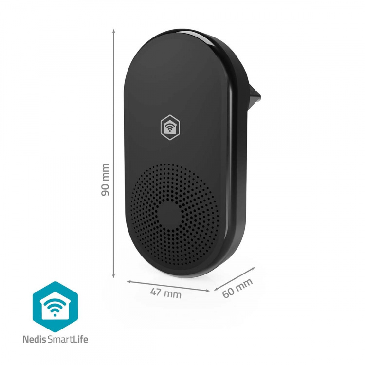 Nedis SmartLife Ringklocka | RF, frequency 433 Mhz | Tillbehör till: WIFICDP11BK / WIFICDP21BK / WIFICDP31BK | Strömadapter | 55 Ljud | 110 - 240 V AC 50/60 Hz | Justerbar volym | Svart Nedis SmartLife Ringklocka | RF, frequency 433 Mhz | Tillbehör till: WIFICDP11BK / WIFICDP21BK / WIFICDP31BK | Strömadapter | 55 Ljud | 110 - 240 V AC 50/60 Hz | Justerbar volym | Svart