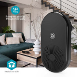 Nedis SmartLife Ringklocka | RF, frequency 433 Mhz | Tillbehör till: WIFICDP11BK / WIFICDP21BK / WIFICDP31BK | Strömadapter | 55 Ljud | 110 - 240 V AC 50/60 Hz | Justerbar volym | Svart Nedis SmartLife Ringklocka | RF, frequency 433 Mhz | Tillbehör till: WIFICDP11BK / WIFICDP21BK / WIFICDP31BK | Strömadapter | 55 Ljud | 110 - 240 V AC 50/60 Hz | Justerbar volym | Svart
