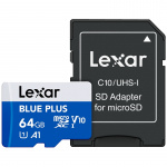 Lexar MicroSDHC Blue Plus UHS-I med SD-adapter 64 GB Lexar MicroSDHC Blue Plus UHS-I med SD-adapter 64 GB