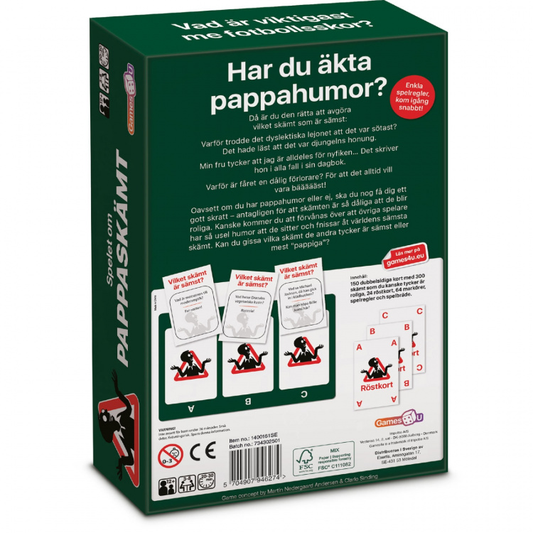 Games4U Sällskapsspel Pappaskämt/Dad Jokes (SE)