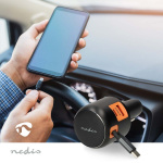 Nedis Billaddare | 60 W | 2.4 / 3.0 A | Antal utgångar: 3 | Port typ: USB-A / USB-C™ | USB-C™ utdragbar kabel | 0.70 m | Automatiskt val av Spänning