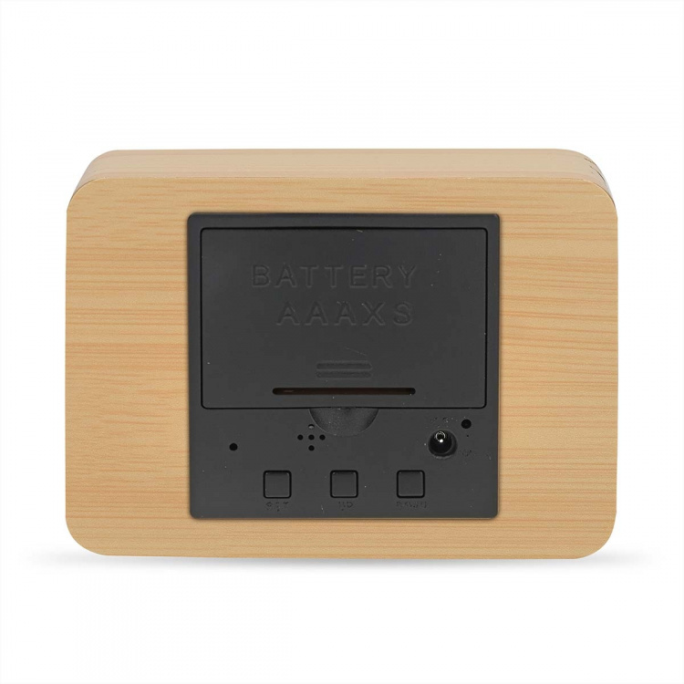 Nedis Digital skrivbords alarmklocka | LED | Bakgrundsbelysning | Snooze-funktion | Datum display | Inomhus temperatur | Trä