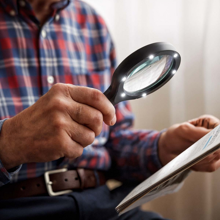 Nedis Handhållna förstoringsglas | Linsstyrka: 4 Diopter | 10000 K | 0.05 W | 9 lm | Svart