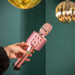 Lenco Bluetooth® Karaokemikrofon med högtalare och belysning Rosa