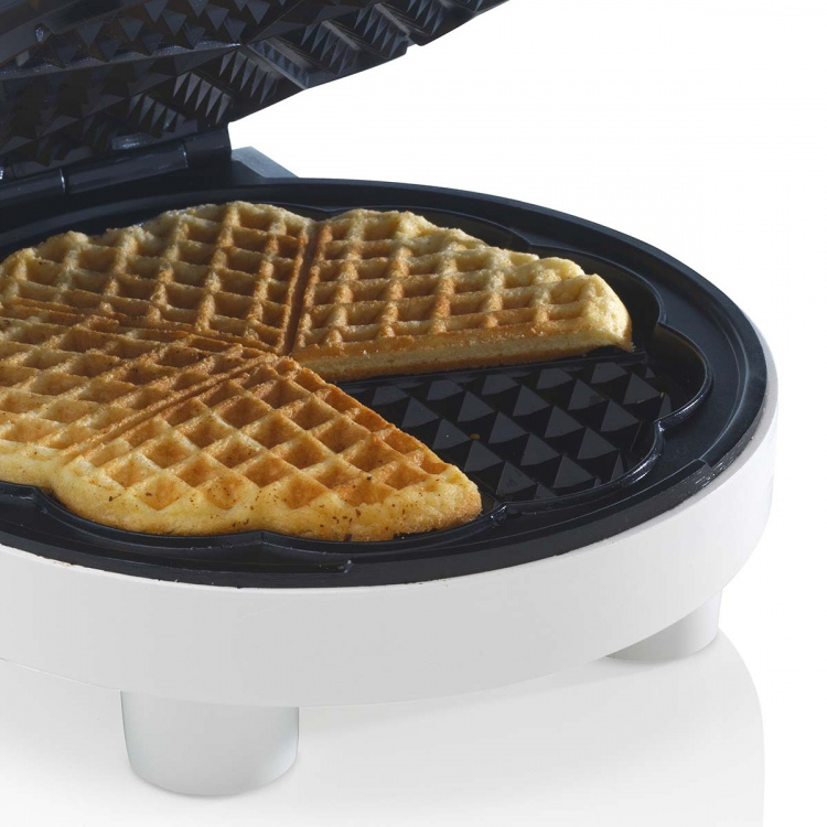 Trebs Våffeljärn hjärtformad Vit