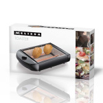 MELISSA Platt brödrost | 600W | Timer | Löstagbar smulbricka | Automatisk avstängning | Svart