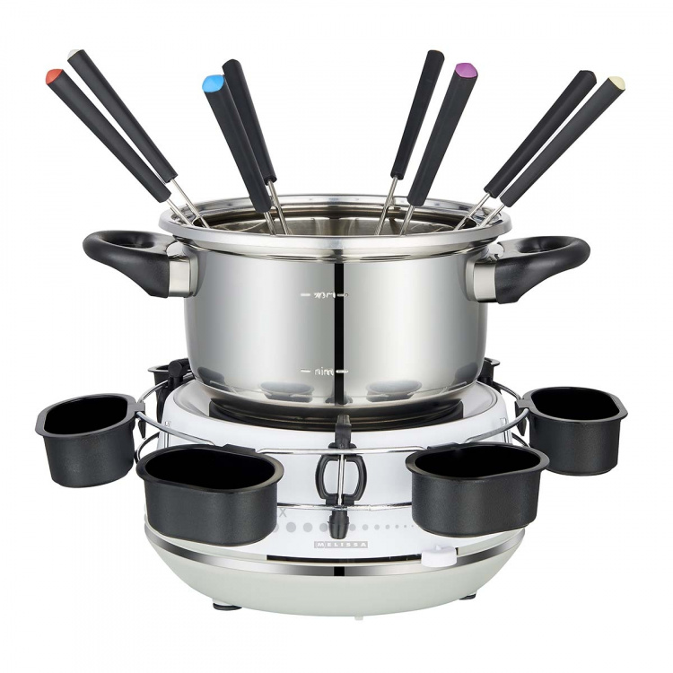 MELISSA Elektrisk fondue 2L 1200W Rostfritt stål / Vit MELISSA Elektrisk fondue 2L 1200W Rostfritt stål / Vit
