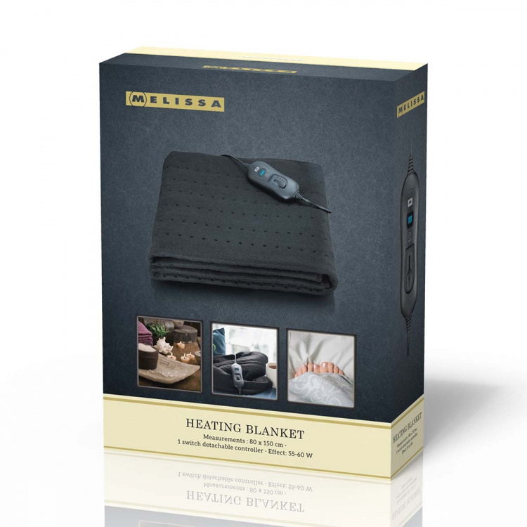 MELISSA Värmefilt 80x150cm 55-60W Svart