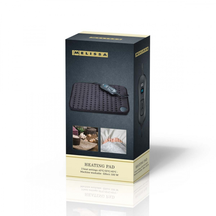 MELISSA Värmedyna med tre värmeinställningar, överhettningsskydd och automatisk avstängning 40 x 30 cm Svart