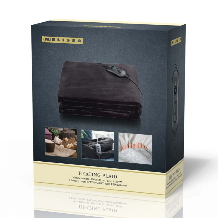 MELISSA Värmepläd 180x130cm 120W Svart MELISSA Värmepläd 180x130cm 120W Svart