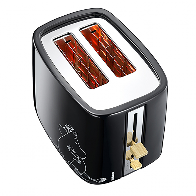 Moomin Keramisk brödrost 2 skivor svart 875W