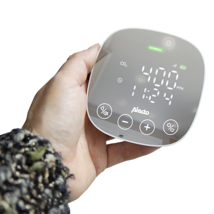Alecto CO2-mätare med NDIR-sensor med fuktighetsmätare Alecto CO2-mätare med NDIR-sensor med fuktighetsmätare