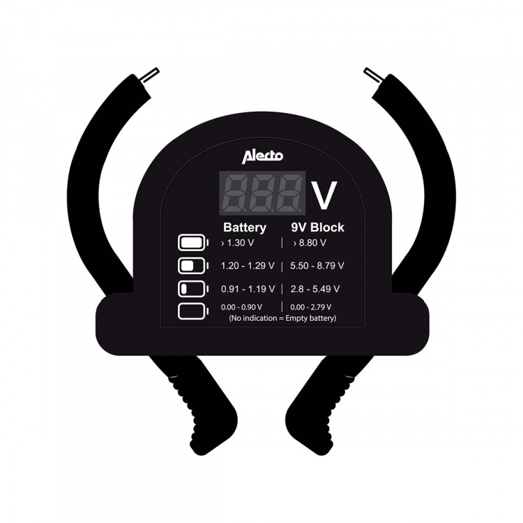 Alecto Batteritestare för AA-AAA-C-D-9V (PP3)-knappcell Alecto Batteritestare för AA-AAA-C-D-9V (PP3)-knappcell
