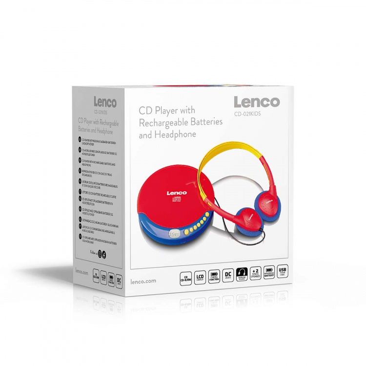 Lenco CD-spelare för barn med uppladdningsbart batteri