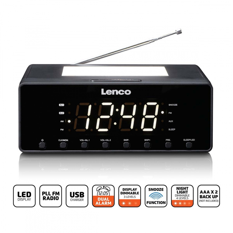 Lenco Klockradio med nattlampa