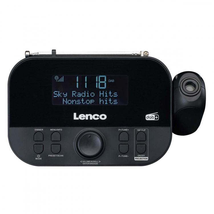 Lenco DAB+, FM-klockradio med projektion Lenco DAB+, FM-klockradio med projektion