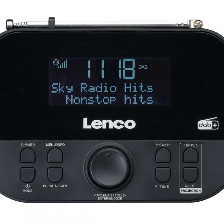 Lenco DAB+, FM-klockradio med projektion Lenco DAB+, FM-klockradio med projektion